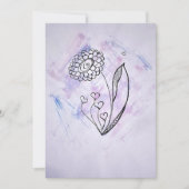 Cartes Pour Fêtes Annuelles Delicate Hand-Drawn Flower with Hearts (Devant)