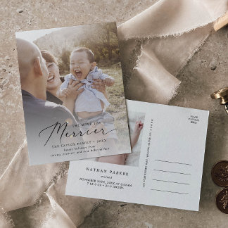 Cartes Pour Fêtes Annuelles Délicieuse Merrier Noël Nouvel Enfant Naissance