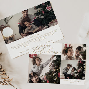 Cartes Pour Fêtes Annuelles Delicy Gold Happy Holidays 4 Photo Newsletter