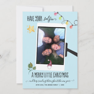 Cartes Pour Fêtes Annuelles Demandez à votre selfie une petite photo de Noël