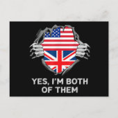 Cartes Pour Fêtes Annuelles Demi-Américain Moitié Anglais USA Angleterre Drape (Devant)