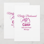 Cartes Pour Fêtes Annuelles Demoiselle d'honneur de camp rose ajouter nom date (Devant / Derrière)