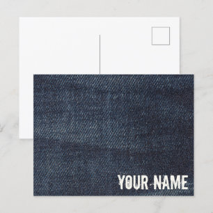 Cartes Pour Fêtes Annuelles Denim fabric texture de jeans