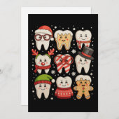 Cartes Pour Fêtes Annuelles Dentaire Noël mignon Dentiste Santa Hat Xmas (Devant / Derrière)