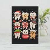 Cartes Pour Fêtes Annuelles Dentaire Noël mignon Dentiste Santa Hat Xmas (Debout devant)