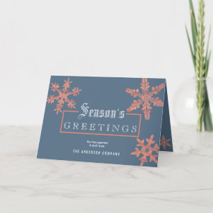 Cartes Pour Fêtes Annuelles D'entreprise en bois vintage de flocon de neige