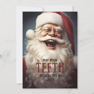 Cartes Pour Fêtes Annuelles Dents Sain Blanc Sourire Santa Dentiste Entreprise