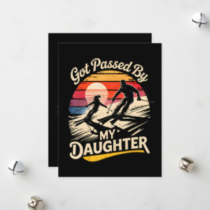 Cartes Pour Fêtes Annuelles Dépassé par ma fille drôle de ski amateur de ski