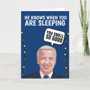 CARTES POUR FÊTES ANNUELLES DÉPLAISANTE JOE BIDEN SNIFF CHRISTMAS GREETING CAR