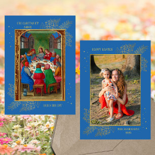 Cartes Pour Fêtes Annuelles Dernière Cène chrétienne Jésus Pâques Famille Phot