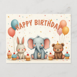 Cartes Pour Fêtes Annuelles Des Amis D'Anniversaire De Whimsical Se Réunissent
