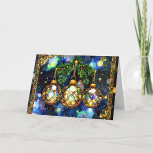 Cartes Pour Fêtes Annuelles Des décorations de Noël suspendues aux branches de