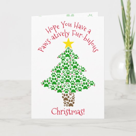 Cartes Pour Fêtes Annuelles Des papilles à fourrure pour Noël mignonnes amoure (Devant)