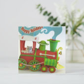 Cartes Pour Fêtes Annuelles Des torchons sur le train de Noël (Debout devant)