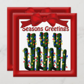 Cartes Pour Fêtes Annuelles Desert Christmas Cactus Tree Flat Salutation (Devant / Derrière)