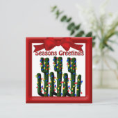 Cartes Pour Fêtes Annuelles Desert Christmas Cactus Tree Flat Salutation (Debout devant)