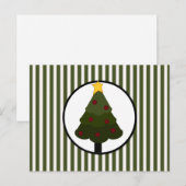Cartes Pour Fêtes Annuelles Design d'arbre de Noël sur les bandes vertes (Devant / Derrière)