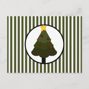 Cartes Pour Fêtes Annuelles Design d'arbre de Noël sur les bandes vertes