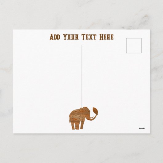 Cartes Pour Fêtes Annuelles Design d'art tribal des éléphants (Dos)