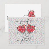 Cartes Pour Fêtes Annuelles Design de cœurs entrelacés élégants pour la Saint- (Devant / Derrière)