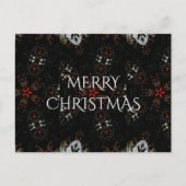 Cartes Pour Fêtes Annuelles Design de fleurs kaléidoscopiques rouge noir et bl (Devant)