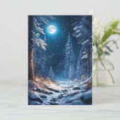 Cartes Pour Fêtes Annuelles Design de neige hivernale (Debout devant)
