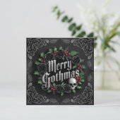 Cartes Pour Fêtes Annuelles Design de Noël gothique victorien - Élégance sombr (Debout devant)