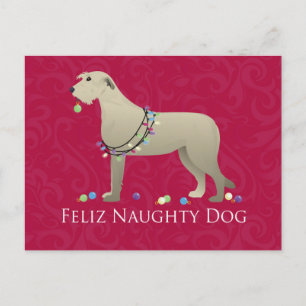 Cartes Pour Fêtes Annuelles Design de Noël irlandais Wolfhound