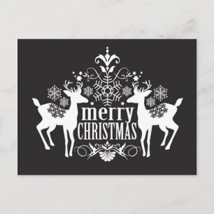 Cartes Pour Fêtes Annuelles Design de Noël noir et blanc