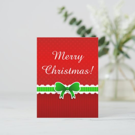 Cartes Pour Fêtes Annuelles Design de Noël rouge brillant avec texte personnal (Debout devant)