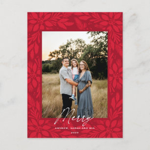 Cartes Pour Fêtes Annuelles Design de Noël Rouge Poinsettia