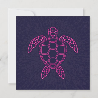 Cartes Pour Fêtes Annuelles Design de tortue marine rose chaud