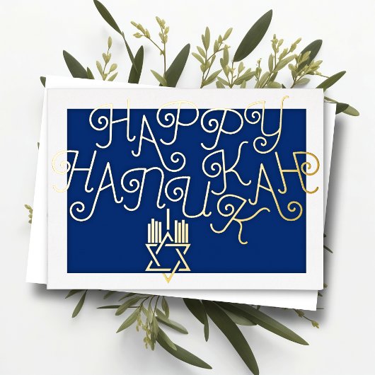 Cartes Pour Fêtes Annuelles Design de typographie Bonne Hanoukka