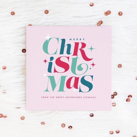 Cartes Pour Fêtes Annuelles Design de typographie moderne de Noël