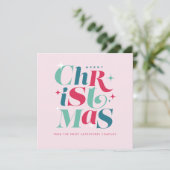Cartes Pour Fêtes Annuelles Design de typographie moderne de Noël (Debout devant)