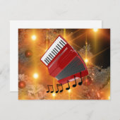Cartes Pour Fêtes Annuelles Design de vacances Red Accordion (Devant / Derrière)