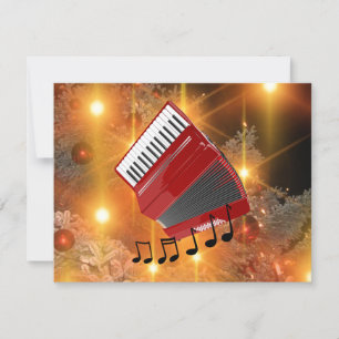 Cartes Pour Fêtes Annuelles Design de vacances Red Accordion