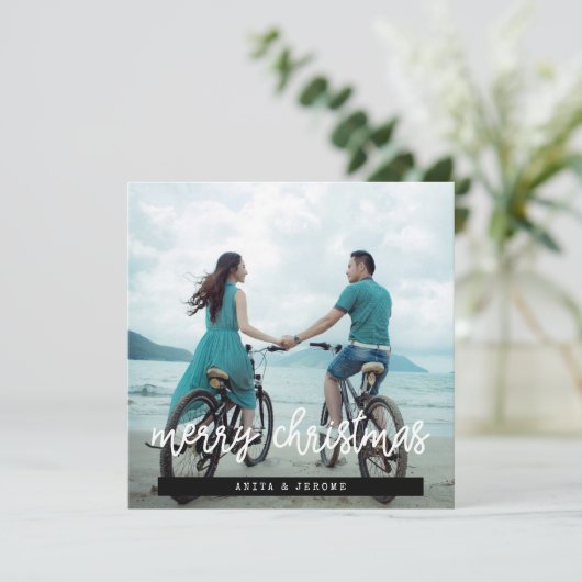 Cartes Pour Fêtes Annuelles Design moderne Joyeux Noël Carré photo (Debout devant)