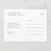 Cartes Pour Fêtes Annuelles Design moderne Simple Photo simple de Noël (Dos)