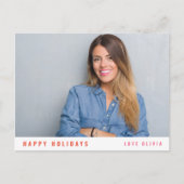 Cartes Pour Fêtes Annuelles Design moderne Simple Photo simple de Noël (Devant)