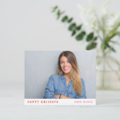 Cartes Pour Fêtes Annuelles Design moderne Simple Photo simple de Noël (Debout devant)