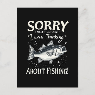 Cartes Pour Fêtes Annuelles Désolé, je n'écoutais pas que je pensais au poisso