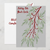 Cartes Pour Fêtes Annuelles Désolé pour votre perte (Devant / Derrière)