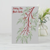 Cartes Pour Fêtes Annuelles Désolé pour votre perte (Debout devant)