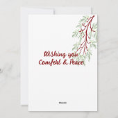 Cartes Pour Fêtes Annuelles Désolé pour votre perte (Dos)