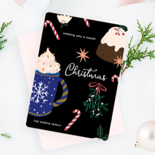 Cartes Pour Fêtes Annuelles Desserts sucrés Illustré Nourriture de Noël