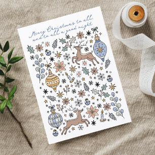Cartes Pour Fêtes Annuelles Dessin à la main Joyeux Noël à tous