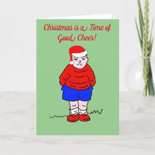 Cartes Pour Fêtes Annuelles Dessin animé de bonne humeur de Noël