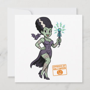 Cartes Pour Fêtes Annuelles Dessin animé de la femme de Frankenstein