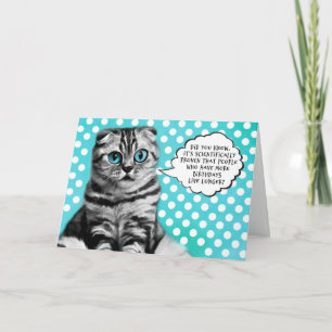 Cartes Pour Fêtes Annuelles Dessin animé drôle de chat d'anniversaire et blagu